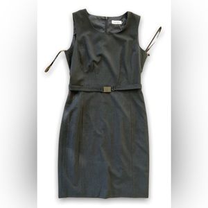 Chic Calvin Klein® Short Sheath Dress
Charcoal 
Jewel Neck